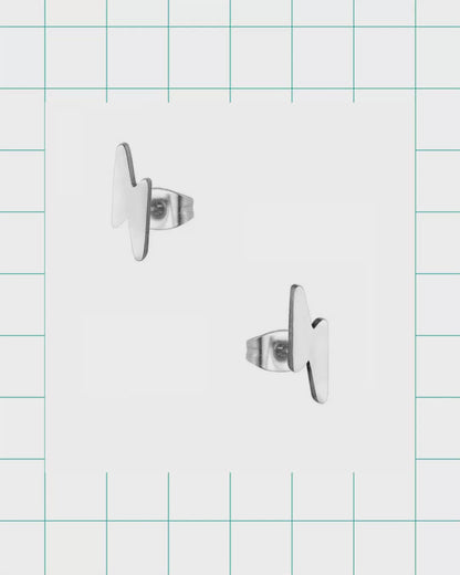 RVS Bliksem Oorbellen 10x4mm Diverse Kleuren - Flits Oorstekers