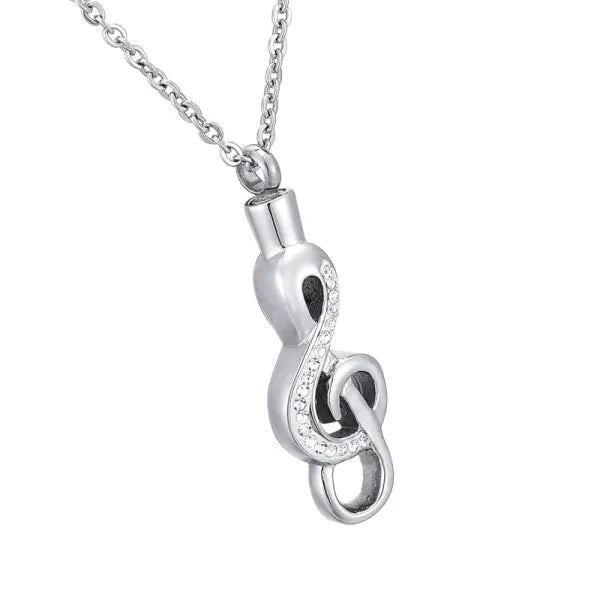 Stalen Ashanger Muziek Noot Muzieksleutel-kristal-4x1.5cm alles Aramat Jewels ashangers Assieraad chirurgisch staal gedenkhangers gedenksieraden Geen hanger muziek Muzieknoot-3x1.5cm Muzieksleutel-4x1.5mm PVD staal uniseks Volwassenen zilverkleurig