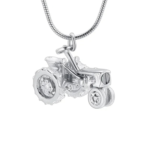 Stalen Ashanger Voertuig - Tractor Tractor-2x3cm alles ashangers Assieraad dames gedenkhangers heren Nieuw Staal tekst Tractor uniseks voertuigen Volwassenen zilverkleurig zonder_ketting