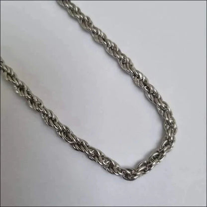 Ketting Koord Staal 60cm 3.8mm Zilverkleurig 4mm 60cm alles chirurgisch staal dames Geen edelsteen Geen_Parel halskettingen heren Ketting zonder hanger koord Minimalistische ketting nakijken PVD Schakelketting Staal tekst uniseks unisex Volwassenen zilverkleurig Zonder_hanger Zonder_steen