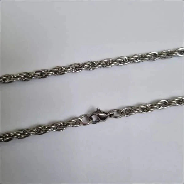 Ketting Koord Staal 60cm 3.8mm Zilverkleurig 4mm 60cm alles chirurgisch staal dames Geen edelsteen Geen_Parel halskettingen heren Ketting zonder hanger koord Minimalistische ketting nakijken PVD Schakelketting Staal tekst uniseks unisex Volwassenen zilverkleurig Zonder_hanger Zonder_steen