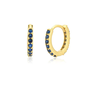Zilveren Goldplated Mini Oorringetjes Zirkonia 9mm