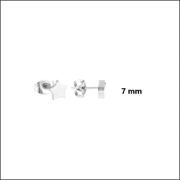 Oorbellen | Zweerknopjes Ster Staal Vanaf 3mm Kopen?