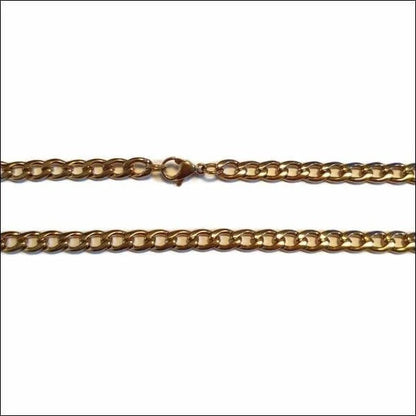 ket684-xn11564-Platte Gourmet Ketting Goudkleurig Cuban chain-Aramat Jewels 