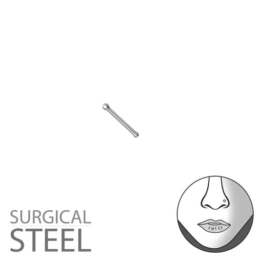 Chirurgisch Stalen Neuspiercing-zilver Kleur-bolletje 1.3mm 0.8mm 1.3mm alles Aramat Jewels bol bolletjes chirurgisch staal dames elf925 nakijken Neus Neuspiercing piercing Piercings rond Staal Volwassenen zilverkleurig