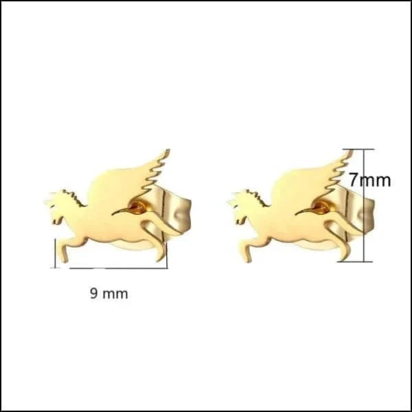 Chirurgisch Stalen Unicorn Oorbellen Eenhoorn Goudkleurig-9x7mm 11mm 12mm 13mm 7mm 9mm alles chirurgisch staal dames dier eenhoorn fgift Geen hanger Geen oormodel goudkleurig Goudkleurig-11x7mm Goudkleurig-9x7mm kinderen Meerdere kleuren Meerdere Maten Meerdere Varianten oorbellen PVD Soort sieraad_Oorbellen Staal unicorn Volwassenen zilverkleurig Zilverkleurig-12x13mm zweerknopjes
