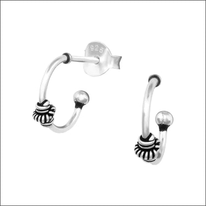 Geoxideerde Bali Oorstekers Halve hoepel-10mm 10mm 7mm alles bali dames elf925 Geen hanger Geen_Parel Geen_steen geoxideerd kinderen Meerdere Maten Meerdere Varianten oorbellen oormodel rond silver Volwassenen zilver Zonder_steen