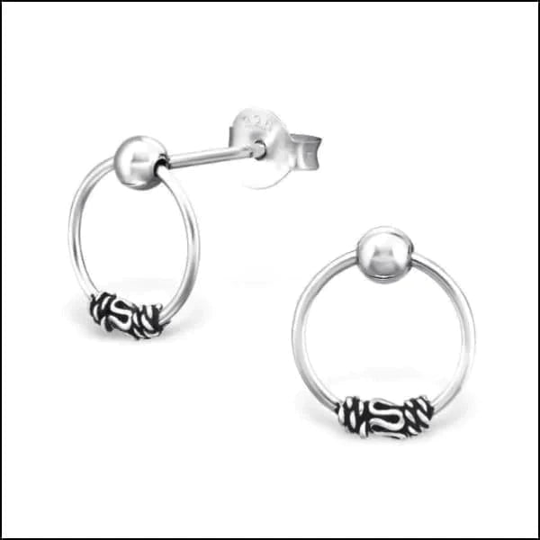 Geoxideerde Bali Oorstekers Utrecht-10mm 10mm 7mm alles bali dames elf925 Geen hanger Geen_Parel Geen_steen geoxideerd kinderen Meerdere Maten Meerdere Varianten oorbellen oormodel rond silver Volwassenen zilver Zonder_steen