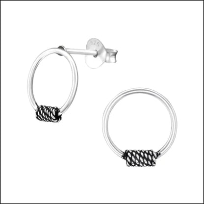 Geoxideerde Bali Oorstekers Bennekom-10mm 10mm 7mm alles bali dames elf925 Geen hanger Geen_Parel Geen_steen geoxideerd kinderen Meerdere Maten Meerdere Varianten oorbellen oormodel rond silver Volwassenen zilver Zonder_steen