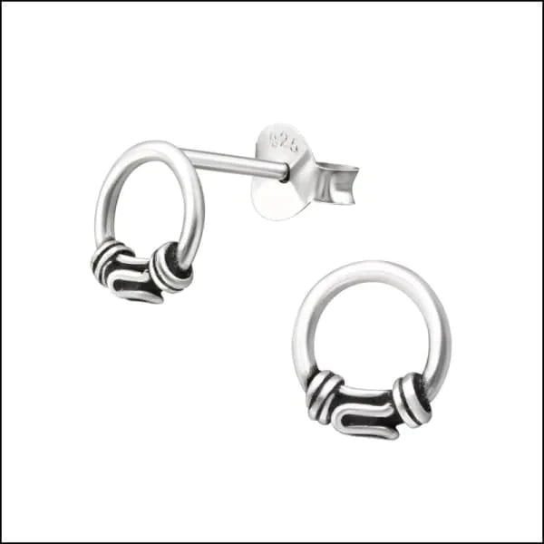 Geoxideerde Bali Oorstekers Breda-7mm 10mm 7mm alles bali dames elf925 Geen hanger Geen_Parel Geen_steen geoxideerd kinderen Meerdere Maten Meerdere Varianten oorbellen oormodel rond silver Volwassenen zilver Zonder_steen