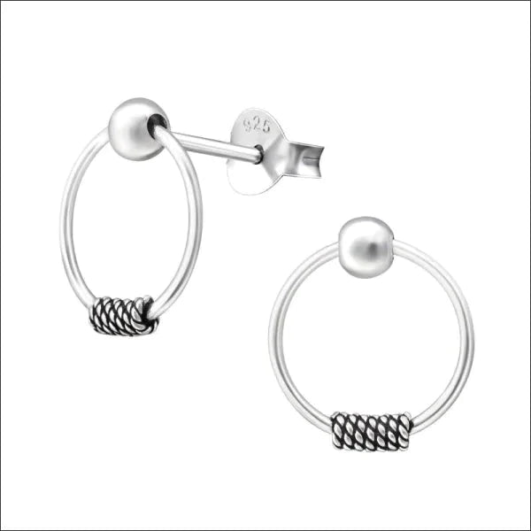 Geoxideerde Bali Oorstekers Leiden-10mm 10mm 7mm alles bali dames elf925 Geen hanger Geen_Parel Geen_steen geoxideerd kinderen Meerdere Maten Meerdere Varianten oorbellen oormodel rond silver Volwassenen zilver Zonder_steen