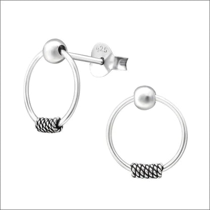 Geoxideerde Bali Oorstekers Leiden-10mm 10mm 7mm alles bali dames elf925 Geen hanger Geen_Parel Geen_steen geoxideerd kinderen Meerdere Maten Meerdere Varianten oorbellen oormodel rond silver Volwassenen zilver Zonder_steen