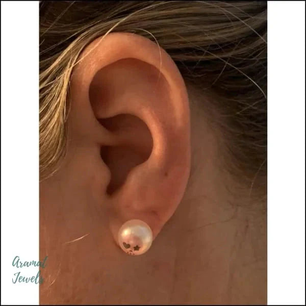 Stalen Parel Oorbellen 9.5mm- 10mm 9.5mm alles bloem chirurgisch staal dames Doodshoofd doodskop Geen hanger Meerdere Varianten oorbellen oormodel parel Piratenhoofd PVD Rond roze Skull Soort sieraad_Oorbellen Spiraal Regenboog Staal ster Sterren Regenboog Sterretjes Regenboog Tribal Video Volwassenen Vredesteken wit zweerknopjes