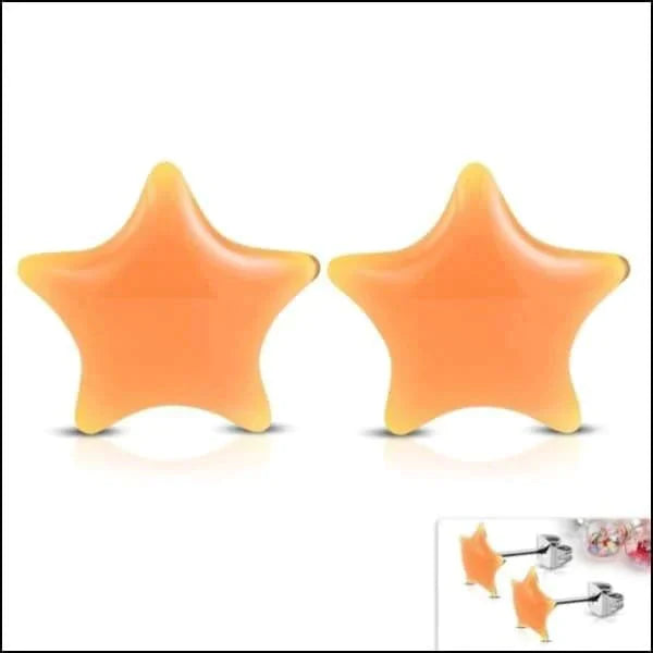 Vrolijke Stalen Oorbellen Ster- 9mm Oranje 8720157020035 9mm 9mm / Creme 9mm / Geel 9mm / Licht Groen 9mm / Oranje 9mm / Roze alles Apparel & Accessories > Jewelry > Earrings Aramat Jewels chirurgisch staal dames emaille geel Geen hanger groen kinderen Licht Groen Meerdere kleuren Met_steen oor2628-tte182 oorbellen oormodel oranje PVD roze Staal ster Volwassenen zilverkleurig zweerknopjes