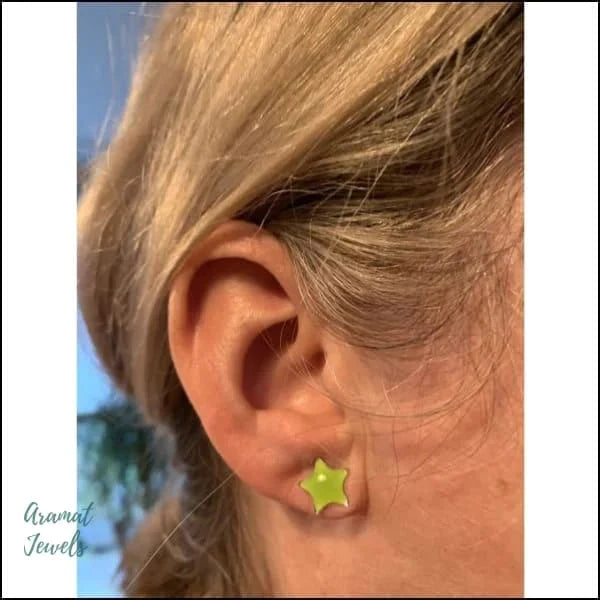 Vrolijke Stalen Oorbellen Ster- 8720157020035 9mm 9mm / Creme 9mm / Geel 9mm / Licht Groen 9mm / Oranje 9mm / Roze alles Apparel & Accessories > Jewelry > Earrings Aramat Jewels chirurgisch staal dames emaille geel Geen hanger groen kinderen Licht Groen Meerdere kleuren Met_steen oor2628-tte182 oorbellen oormodel oranje PVD roze Staal ster Volwassenen zilverkleurig zweerknopjes