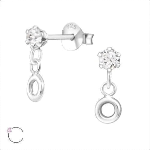 Zilveren Kristal Oorbellen Met Hanger Cirkel 8720157017653 alles Aramat Jewels dames Geen hanger Geen oormodel kinderen kristal met hanger Met_hanger Met_steen oorbellen rond Soort sieraad_Oorbellen transparant Volwassenen