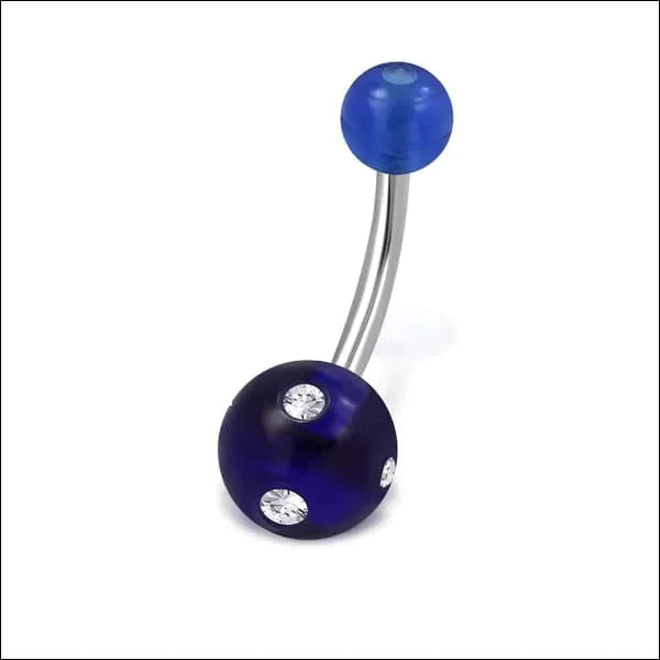 Chirurgisch Stalen Navelpiercing-met-kristal Donker Blauw-Transparant 1.6mm 10mm acryl alles Aramat Jewels blauw chirurgisch staal dames Licht_blauw Met_steen Navel navelpiercings piercing Piercings PVD Staal transparant Volwassenen zilverkleurig zirkonia Zonder_hanger