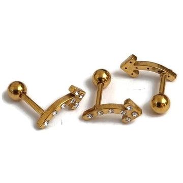 Piercings | Helixpiercing Pijltje Zirkonia Goudkleur Links