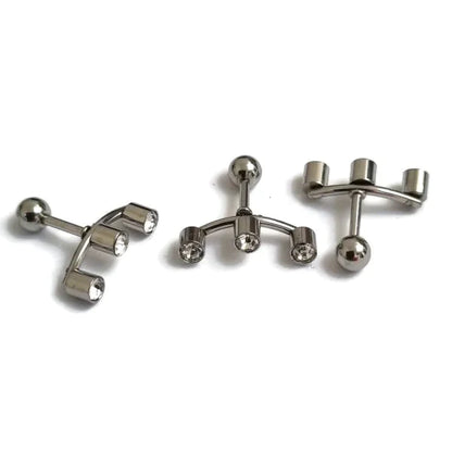 Helixpiercing Zilverkleurig Zirkonia 1.2mm 15mm 6mm alles Barbell chirurgisch staal dames Helix helixpiercings Met_steen nakijken Oor piercing Piercings PVD Staal tekst transparant Volwassenen zilverkleurig zirkonia