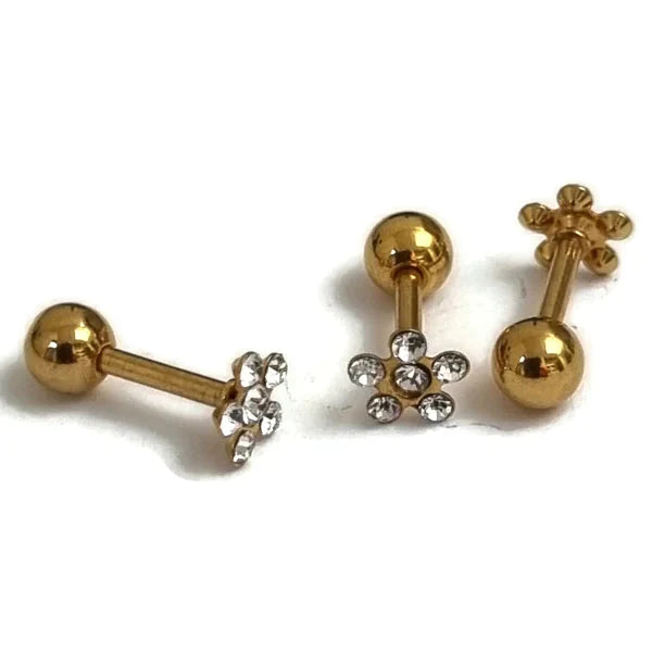 Piercings | Helixpiercing Bloem Kristal Goudkleur Kopen?