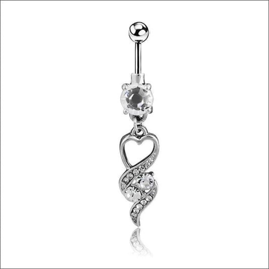 Navelpiercing Fantasie Kristal Chirurgisch Staal Volwassenen 1.6mm 10mm alles chirurgisch staal dames fantasie Geen hanger Met_hanger Met_steen Navel Navelpiercing met hanger navelpiercings piercing Piercings PVD Staal transparant Volwassenen zilverkleurig zirkonia