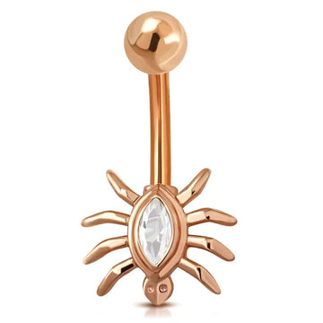 Chirurgisch Stalen Roségoud Kleurige Navelpiercing Spin