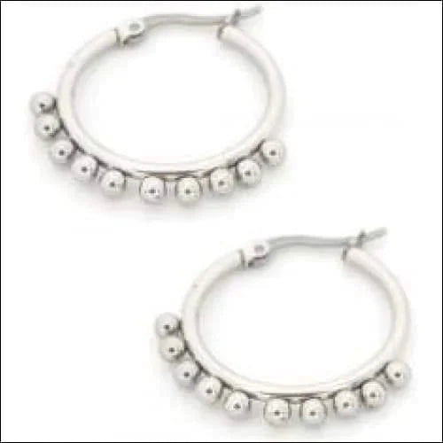 Oorringen Dots Staal Zilverkleurig 20mm 20mm alles chirurgisch staal Geen edelsteen Geen hanger Geen_Parel nakijken oorbellen Oorringen oorringetjes PVD Soort sieraad_Oorringen Staal zilverkleurig zonder hanger Zonder_hanger zweerknopjes